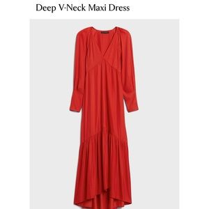 NWT Banana Republic Deep V-Neck Maxi Dress (2 Tall)
